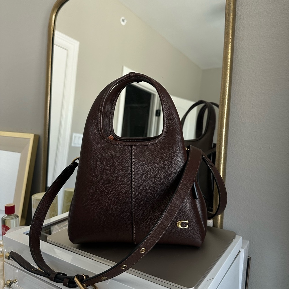 Coach Lana 23 Polished Pebble Leather Small Shoulder Bag Maple Color